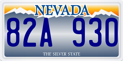 NV license plate 82A930