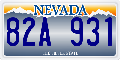 NV license plate 82A931