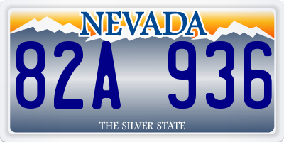 NV license plate 82A936