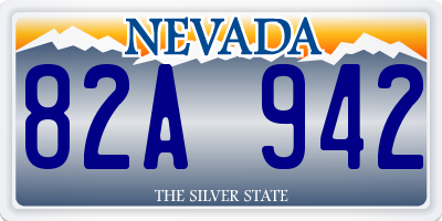 NV license plate 82A942