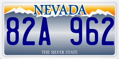 NV license plate 82A962