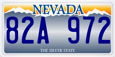 NV license plate 82A972