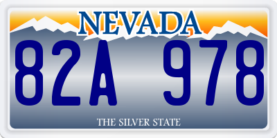 NV license plate 82A978