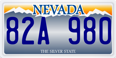 NV license plate 82A980