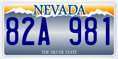 NV license plate 82A981