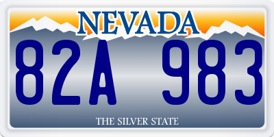 NV license plate 82A983