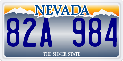 NV license plate 82A984