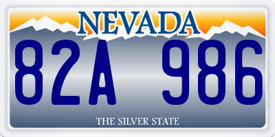 NV license plate 82A986