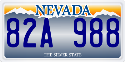 NV license plate 82A988