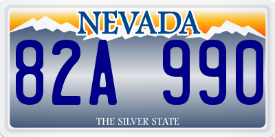 NV license plate 82A990