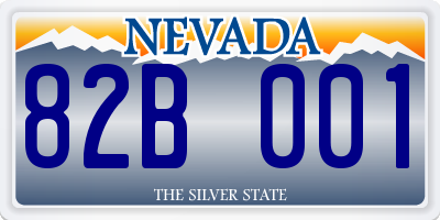 NV license plate 82B001