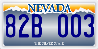 NV license plate 82B003
