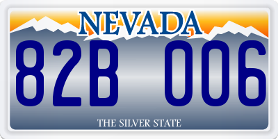 NV license plate 82B006