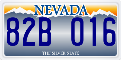 NV license plate 82B016