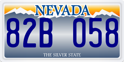 NV license plate 82B058