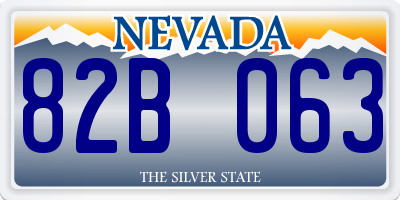 NV license plate 82B063