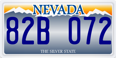 NV license plate 82B072