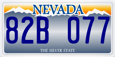 NV license plate 82B077