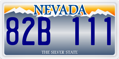 NV license plate 82B111