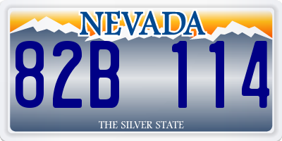 NV license plate 82B114