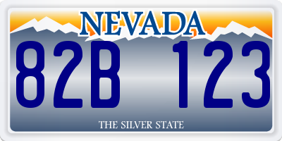 NV license plate 82B123