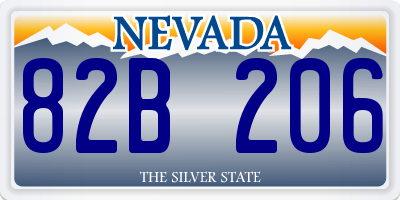 NV license plate 82B206