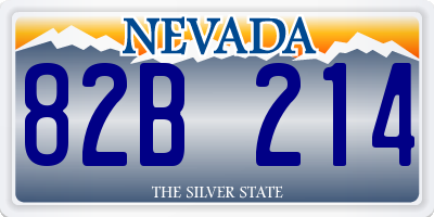 NV license plate 82B214