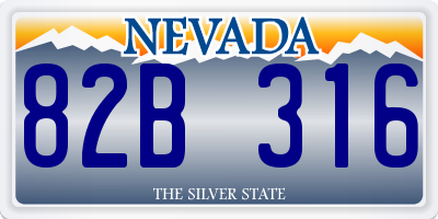 NV license plate 82B316
