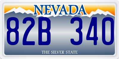 NV license plate 82B340