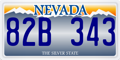 NV license plate 82B343