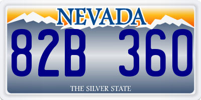 NV license plate 82B360