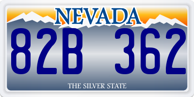 NV license plate 82B362