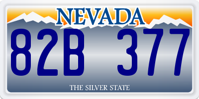 NV license plate 82B377