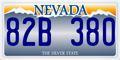 NV license plate 82B380