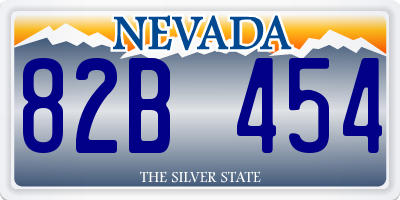 NV license plate 82B454