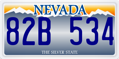 NV license plate 82B534