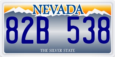 NV license plate 82B538