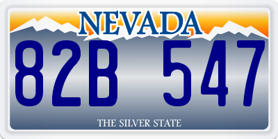 NV license plate 82B547