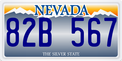 NV license plate 82B567
