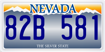 NV license plate 82B581