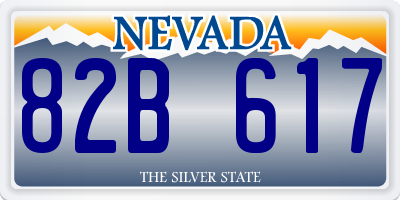 NV license plate 82B617