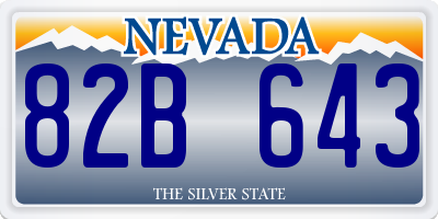 NV license plate 82B643