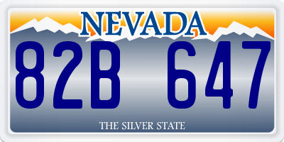 NV license plate 82B647