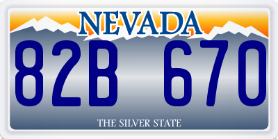 NV license plate 82B670