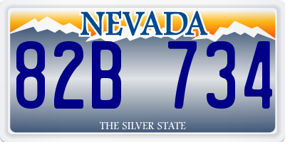 NV license plate 82B734