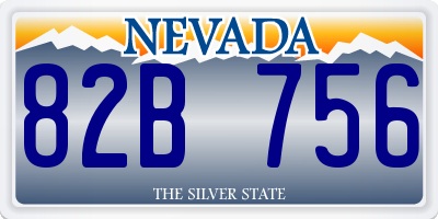 NV license plate 82B756