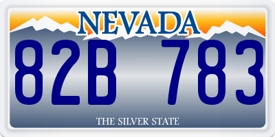NV license plate 82B783