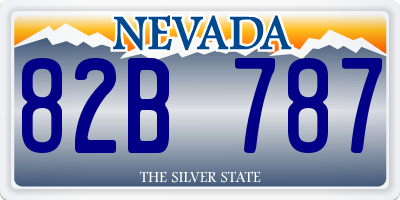 NV license plate 82B787