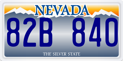 NV license plate 82B840