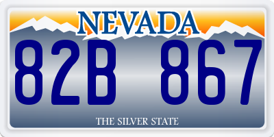 NV license plate 82B867